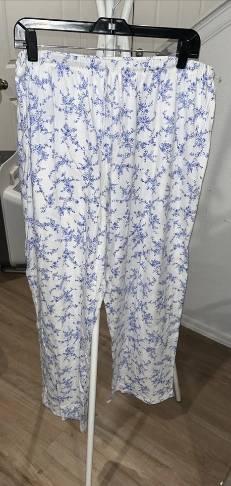 Croft And Barrow 2 piezas poliéster spandex ropa de salón conjunto de pantalones PJ talla L rojo Foto 3 de 4