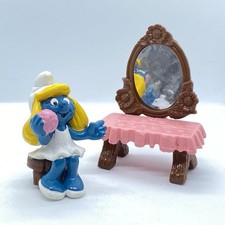 Rare Super Smurf 40234 Smurfette Bedroom Dresser Vanity Set 1983 Peyo Complete