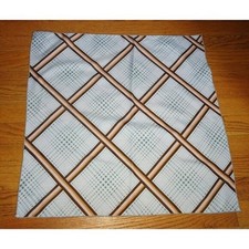 Vintage White Brown  Orange 1970s Geometric Head Scarf pinup retro rockabilly