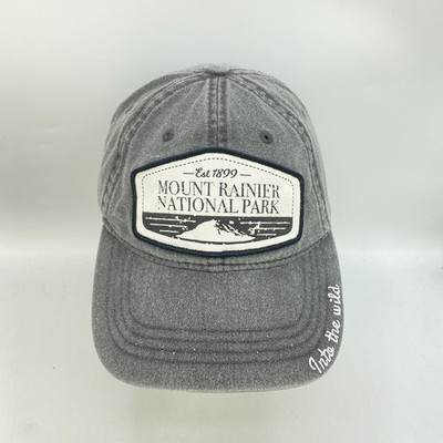Mount Rainier National Park Baseball Hat Mens One Size Gray Graphic Strapback