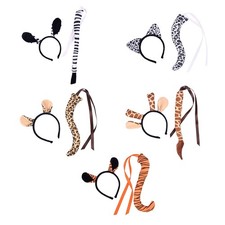Halloween Animal Costume Set Giraffe Ear Headband Tail Set Cosplay Supplies