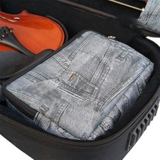 Violin Case Double Shoulder Straps Side Pocket Storage Sturdy Black for 4/4