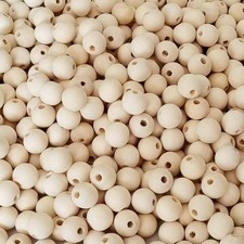 800 Pcs 8mm Natural Wood Beads, Unfinished Round Bulk Spacer Wooden Beads