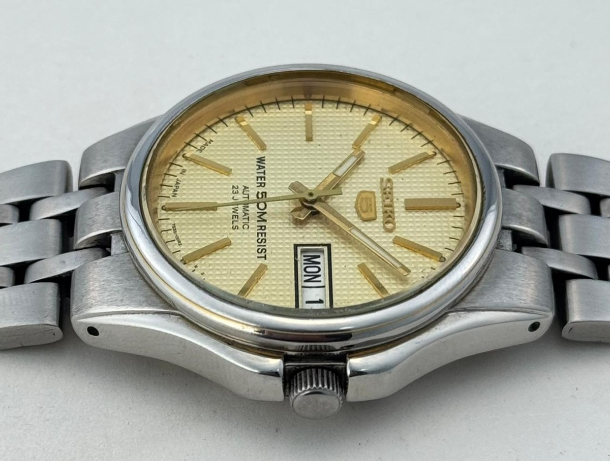 Seiko 5 Watch Automatic 23 Jewels 7S36-00k0 Stainless Steel Japan 