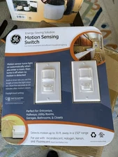 GE 2 PACK White Motion Sensing In Wall Light Switch On/Off/Auto Timer  PIR61-7M