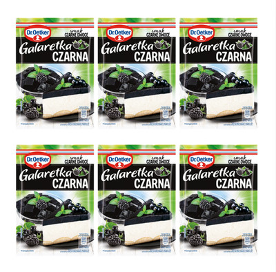 Dr. Oetker Götterspeise Schwarz 6x 70g - Wackelpudding Pulver Schwarze Früchte