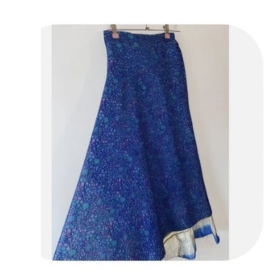 Reversible Skirt / Dress One Size Indian Wrap Boho Vintage Hippy Yellow Maxi 