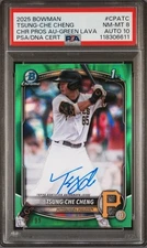 2025 Bowman Tsung-Che Cheng Green Lava Auto /99. Pirates. PSA 8/AUTO 10