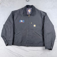 Carhartt J001 BLK Detroit Jacket Black Blanket Lined Made in USA Men 3XL Regular