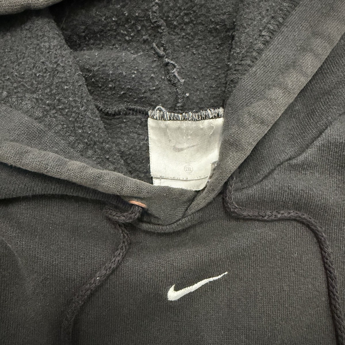 Rare Vintage 2000s Nike Center Swoosh Hoodie Black XXL Silver Tag