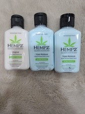  3 HEMPZ Original Hemp Oil Hydrate  Nourish Body Moisturizer Travel 2.25 oz
