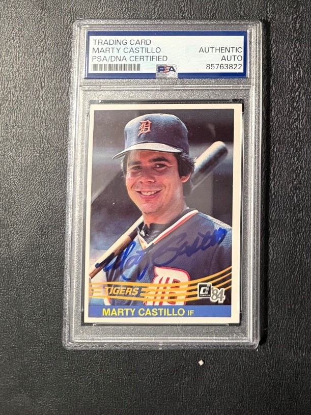 Marty Castillo Detroit Tigers 1984 Donruss autograph signed