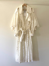 Zimmermann Unworn Ivory Lace & Linen "Wonderland" Size 4 Trench Coat Dress