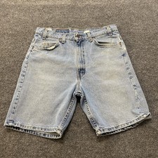 VTG 90s Levis 505 Jean Shorts Mens Size 34 Faded Stained Bleached Orange Tab