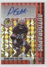 2021 Mosaic Rookie Choice Fusion Red & Yellow Prizm Demetric Felton Auto 0qw3