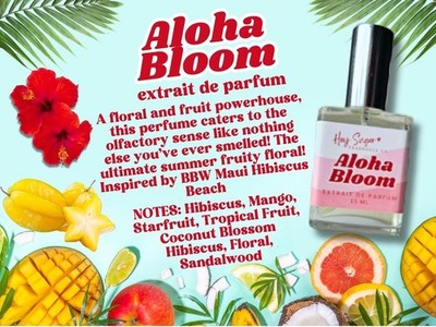 Aloha Bloom Perfume 15ml   Maui Hibiscus Beach Dupe, Tropical Fruity Scent