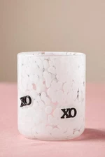 NIB Anthropologie Valentine Icon XO Hugs Kisses Juice Glass White 17oz