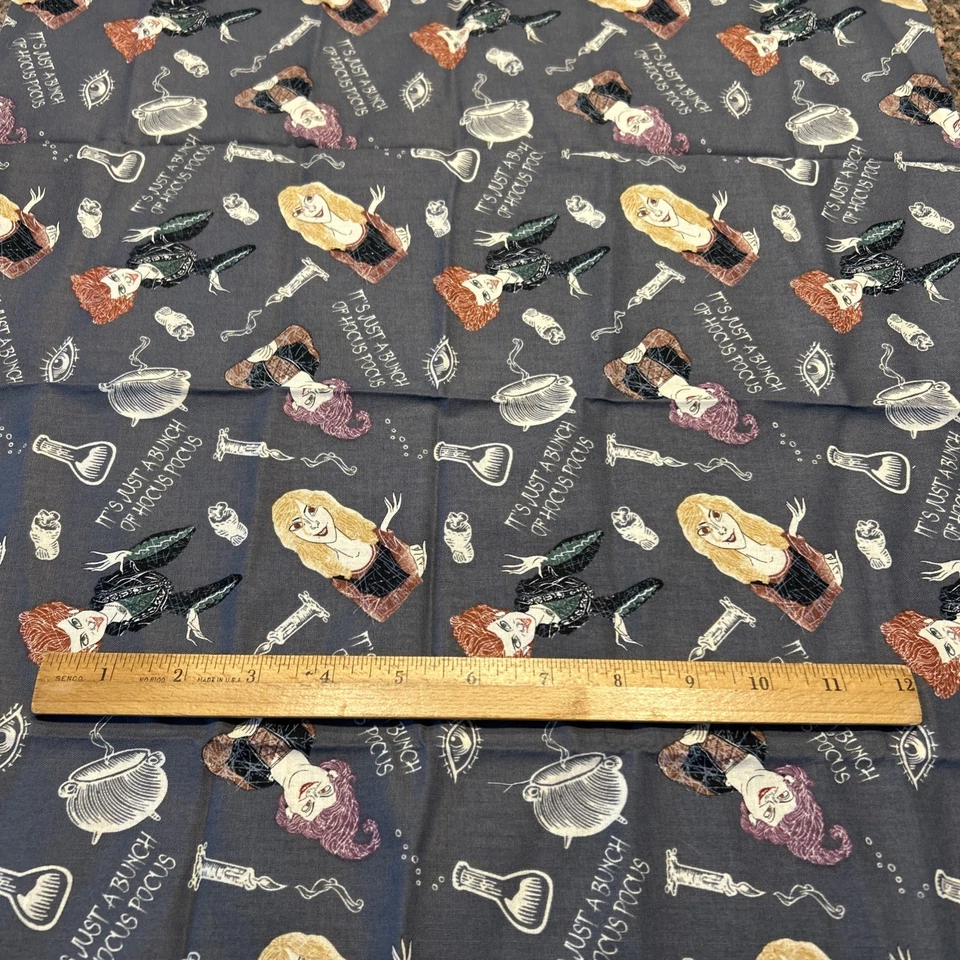 Disney Fabric Hocus Pocus Sanderson Sisters 19”x22” Cotton Witchcraft Potions - Image 3 of 4