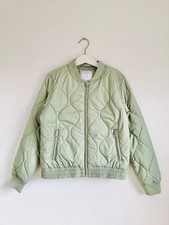 NWOT Pale Khaki Green Quilted Bomber Jacket. Age 9-10. NEXT Brands LINDEX