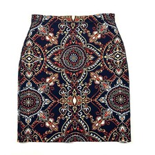 J McLaughlin Halle Reversible Pencil Skirt Size Small Aster Sketch Geo Print