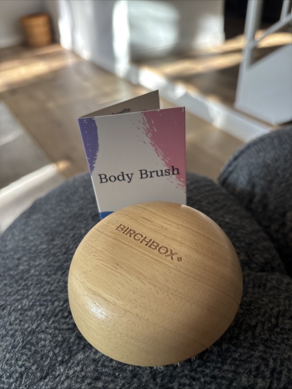 Birchbox Wooden Body Brush with Birchbox Logo New In Package