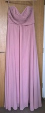 Allure Bridals Bridesmaid Dress Pink Maxi UK 18 Pleated Formal Wedding
