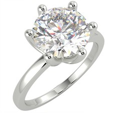 2.11 Ct Round Cut SI1/D Solitaire Diamond Engagement Ring 14K White Gold