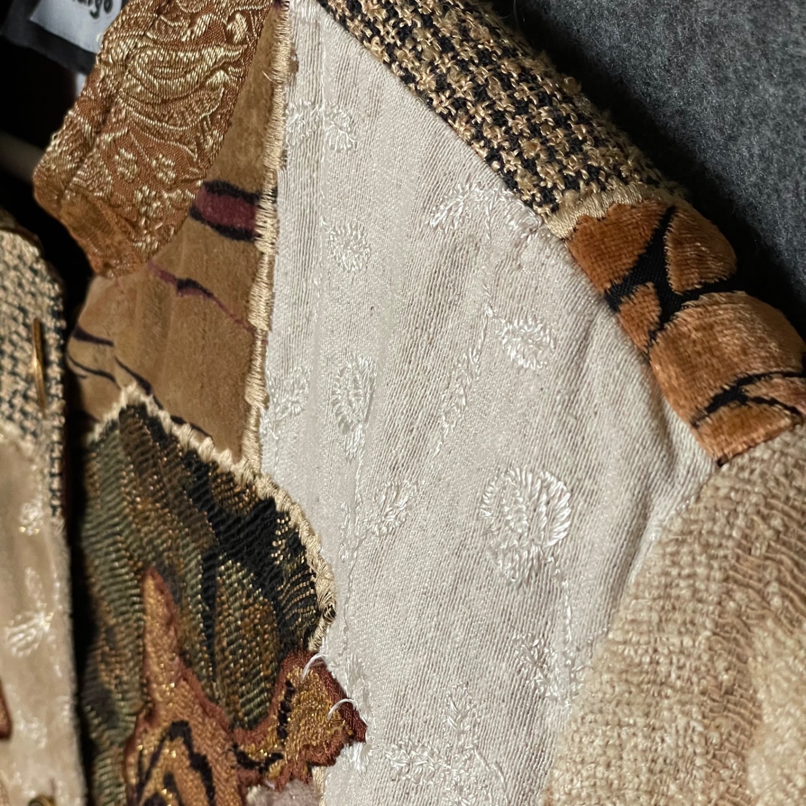 Indigo Moon Patchwork Tapestry Jacket Size L Boho… - image 6