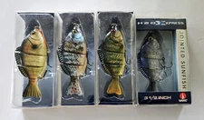 (Set of 4) H2O Xpress 3.5" Jointed Sunfish Swimbaits 1/2 oz, 4 Colors In Set New