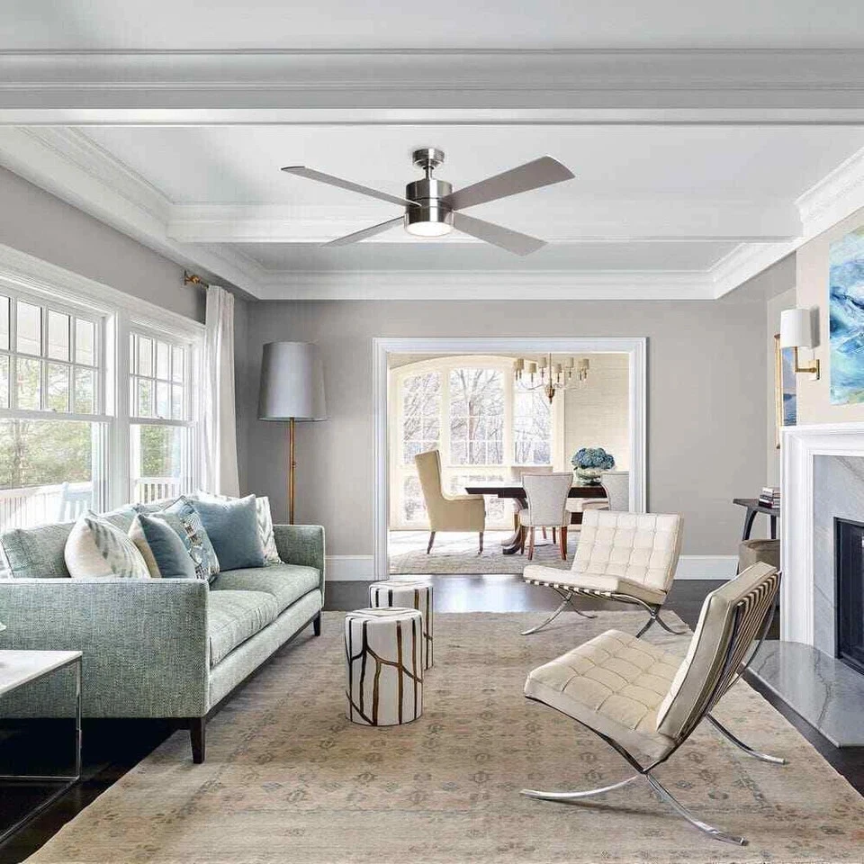 matrix decor 52" LED Brushed Chrome Ceiling Fan with Light Kit & Remote Control - Image 4 of 4