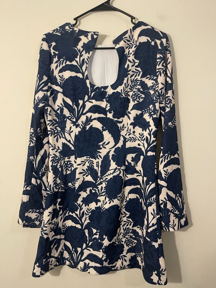 MESTIZA Nueva York Azul Blanco Floral Manga Campana Corto Primavera Verano Vestido Talla 8 M Foto 4 de 4