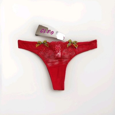 NEU String Gr. 40 CLEO by PANACHE Rot Spitze edel elegant Sale Geschäftsaufgabe