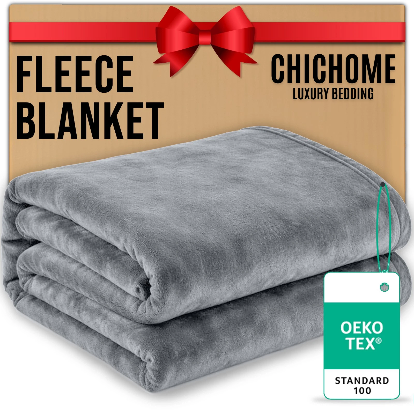 Silver Grey  Fleece Blanket