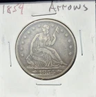 1854 Seated Liberty Half Dollar- With Arrows, XF/AU Details