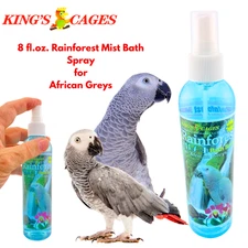Blue Kings Cages Rainforest Mist Bath Spray for African Greys 8 oz