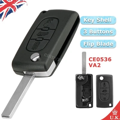 for 2008 - 2016 Peugeot Partner Citroen Dispatch Berlingo Remote Key Fob Case 3B