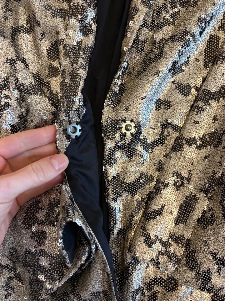 Blazer Jordyn Anthropologie Maeve Lentejuelas Nuevo con Etiquetas - Negro y Plateado - Talla M Foto 4 de 4