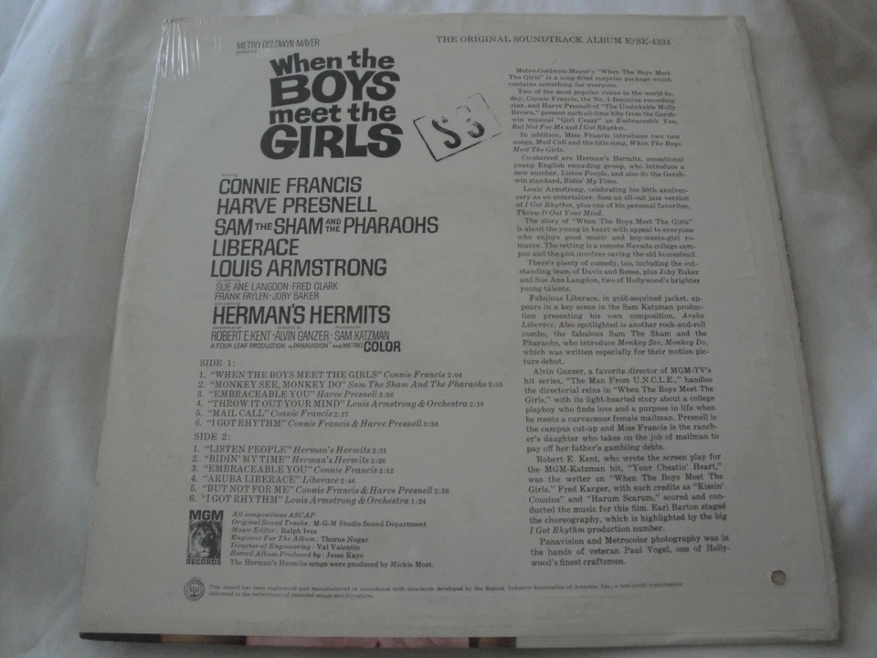When The Boys Meet The Girls - The Original Sound Track Recording VINYL LP ALBUM - Image 2 of 2