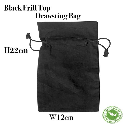 Black Calico Drawstring Bags Calico Drawstring Jewellery Size 4 Bag 5-200 lot - Picture 2 of 7