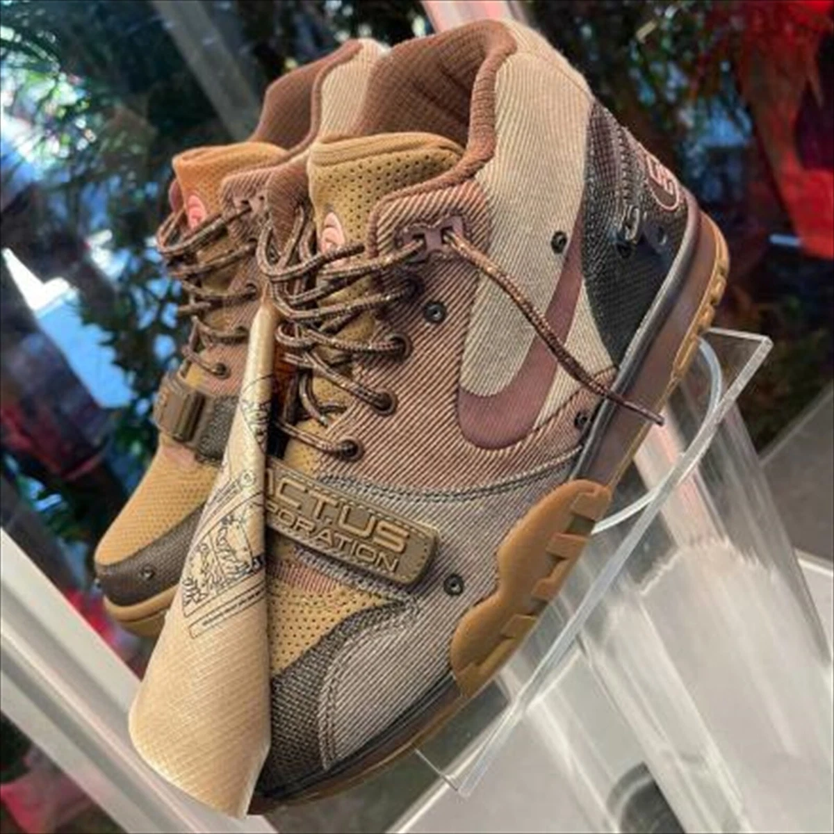 TRAVIS SCOTT NIKE AIR TRAINER 1 SP CACT.US Archaeo Brown and Rust Pink US 7.5