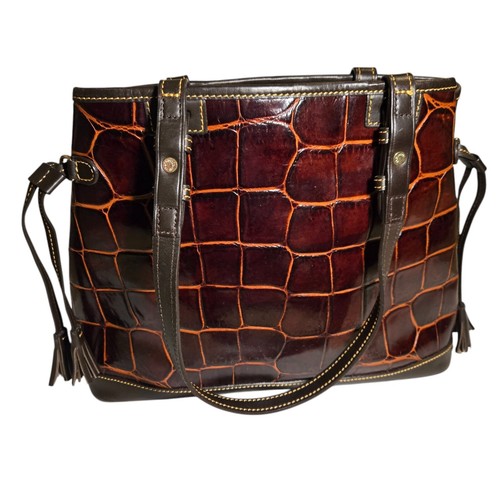 Borsa a tracolla Dooney And Bourke marrone ecopelle di coccodrillo borsetta - Foto 2 di 20