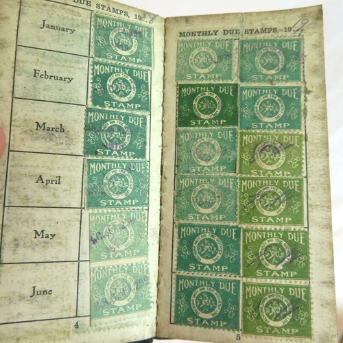 1918 22 Brotherhood Of Railway Carmen Official Due Book W Stamps 