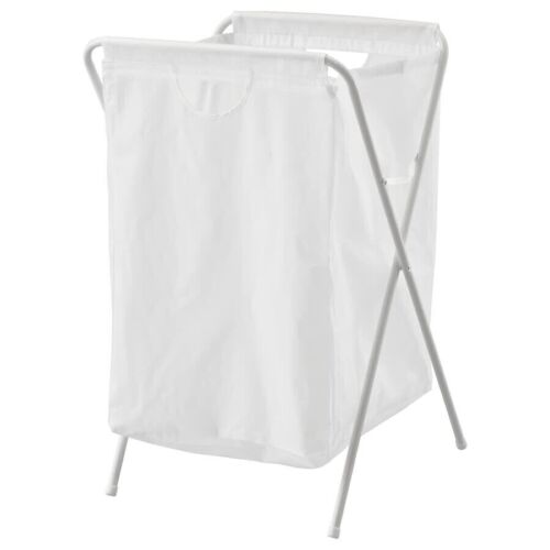 Foldable Washing Linen Clothes Bag with Stand Laundry Hamper Basket White - Picture 1 of 1