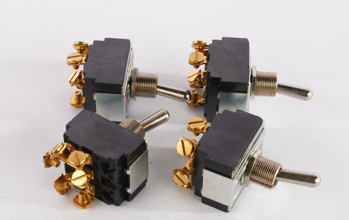 Lot of 4) Carling 3PST Toggle Switch 2145R 6/12/17A 600/250/125VAC
