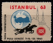 Istanbul 1963 International Postage Stamp Exhibition adhesive label MH.