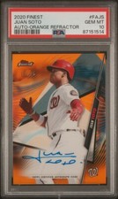 2020 Juan Soto Topps Finest Orange Refractor Auto #1/25 PSA 10 Autograph #FAJS
