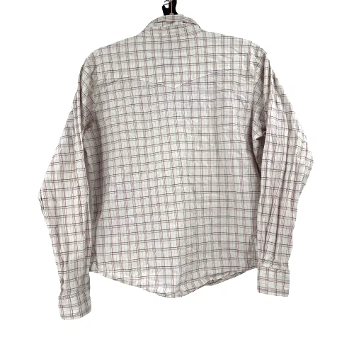 Camisa occidental Wrangler Aura Pearl Snap para mujer grande blanca a cuadros vaquera rodeo Foto 2 de 4