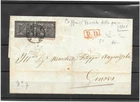 Parma letter with pair 15 cent shipped to Genoa wide Greek variety