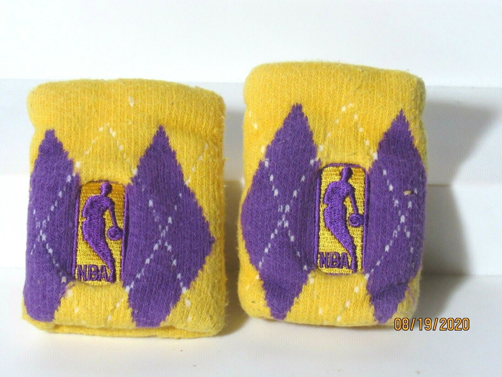 NBA Basketball Sweatbands Sweat Wrist Bands Wristbands Purple Yellow