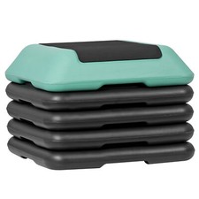 16'' Adjustable Exercise Aerobic Step Fitness Stepper W/Risers 4" - 12" Green